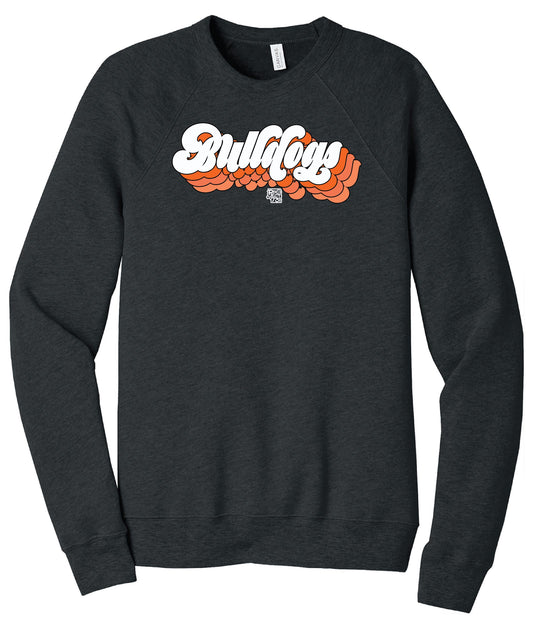 Retro Bulldogs Script Crew Fleece