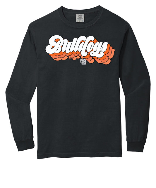 Retro Bulldogs Script Long Sleeve