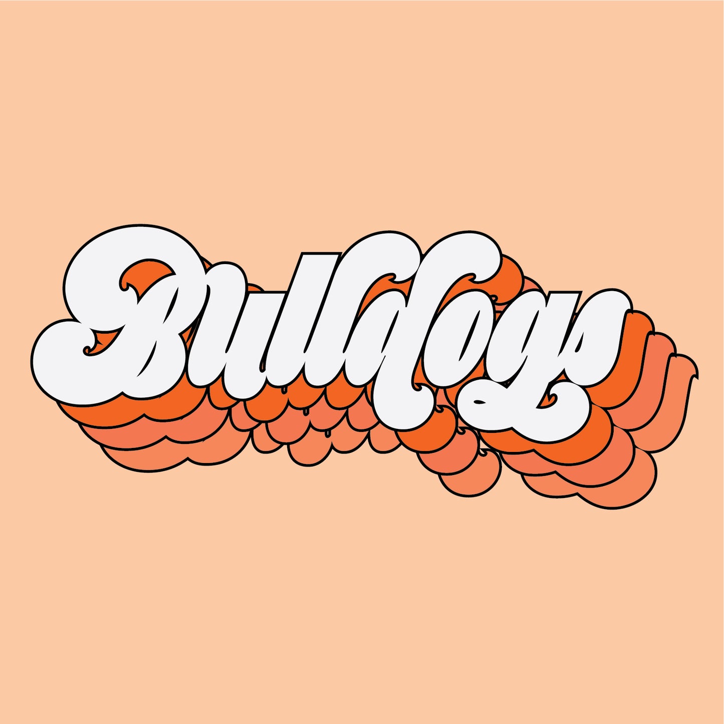 Retro Bulldogs Script Long Sleeve